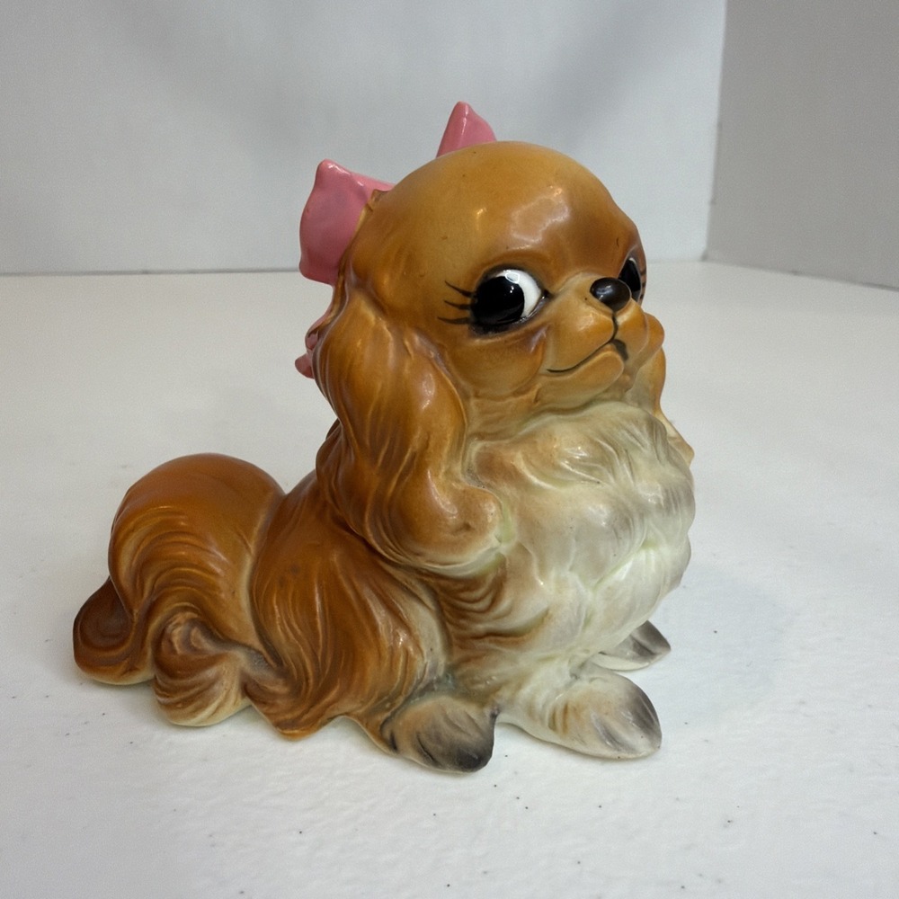 Vintage 60's Josef Originals Hand Painted Ceramic Pekingese Dog Figurine